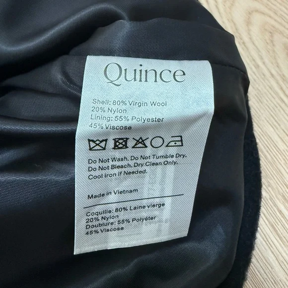 Quince Italian Wool Double-Breasted Slouch Coat Black Size small NWOT - Picture 8 of 8